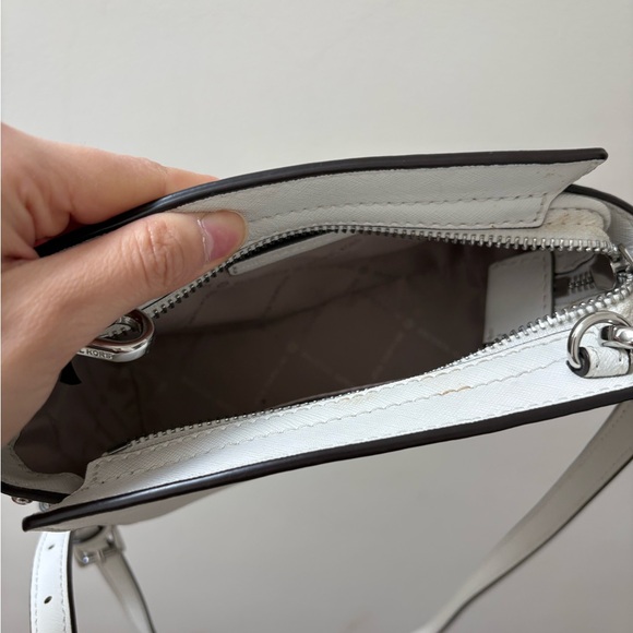 Michael Kors White Leather Studded Crossbody Bag - Picture 5 of 6